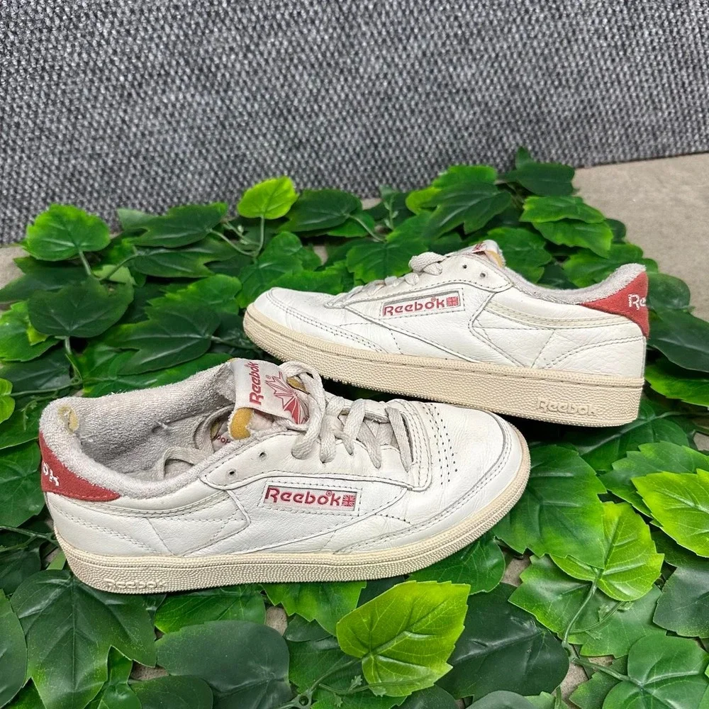 Reebok The Athlete's Shoe White Red Leather Sneakers